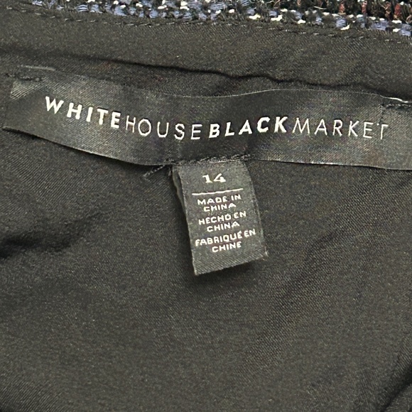 White House Black Market Tweed Pencil Skirt Metallic Black/Blue/Mauve Women’s 14 - Picture 11 of 12